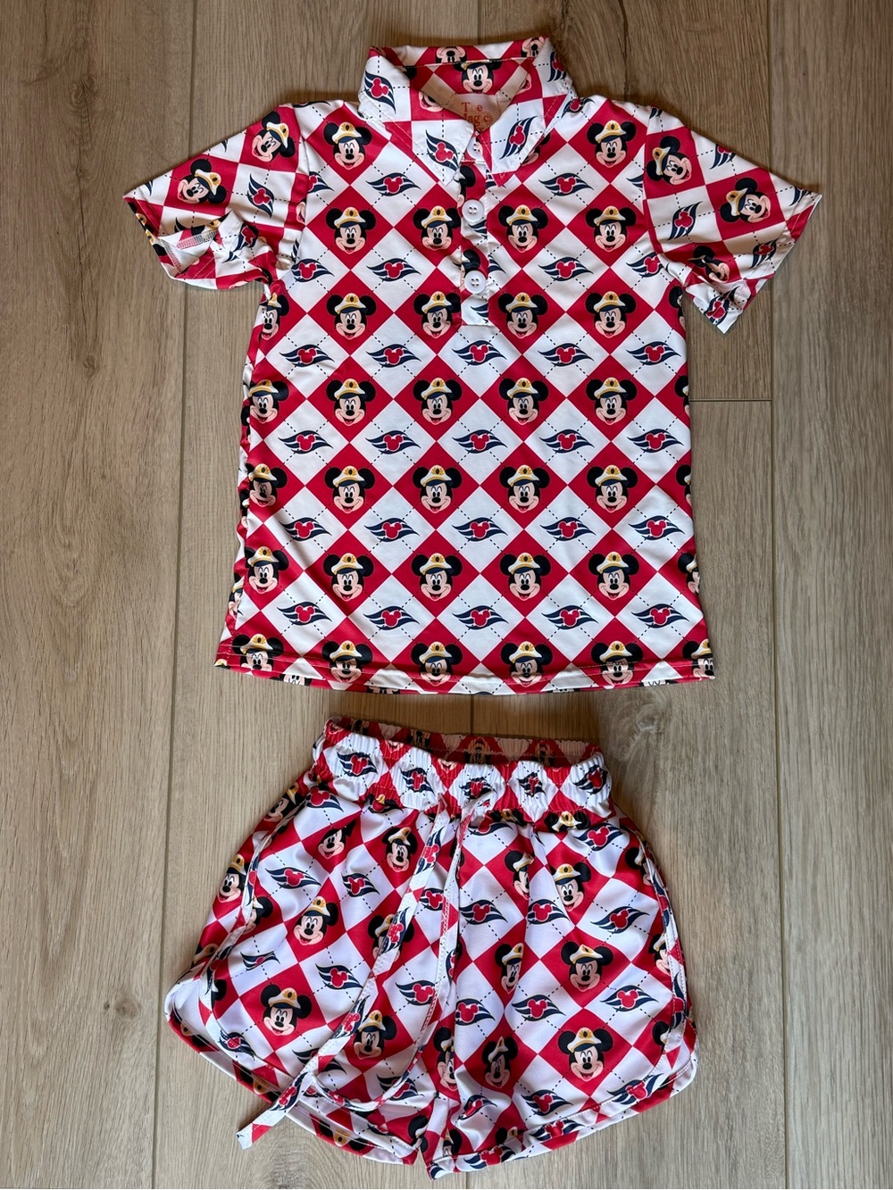 Toddler boy Disney cruise pattern matching set top and swim shorts 3t